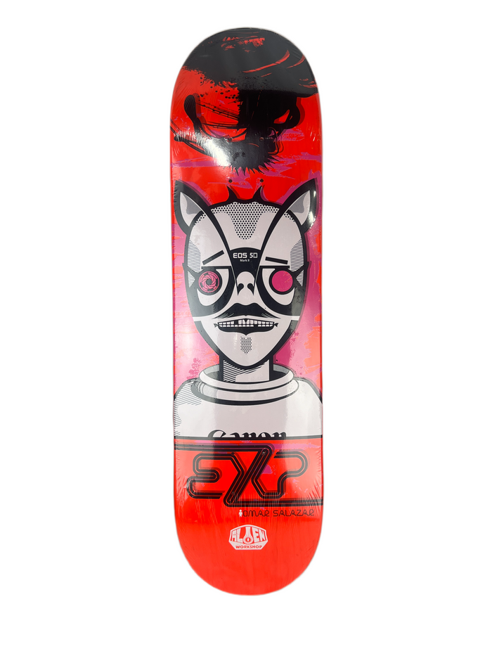 Alien Workshop Omar Salazar Hexmark Blood Orange Pink White Size 8.0" Vintage NOS Deck