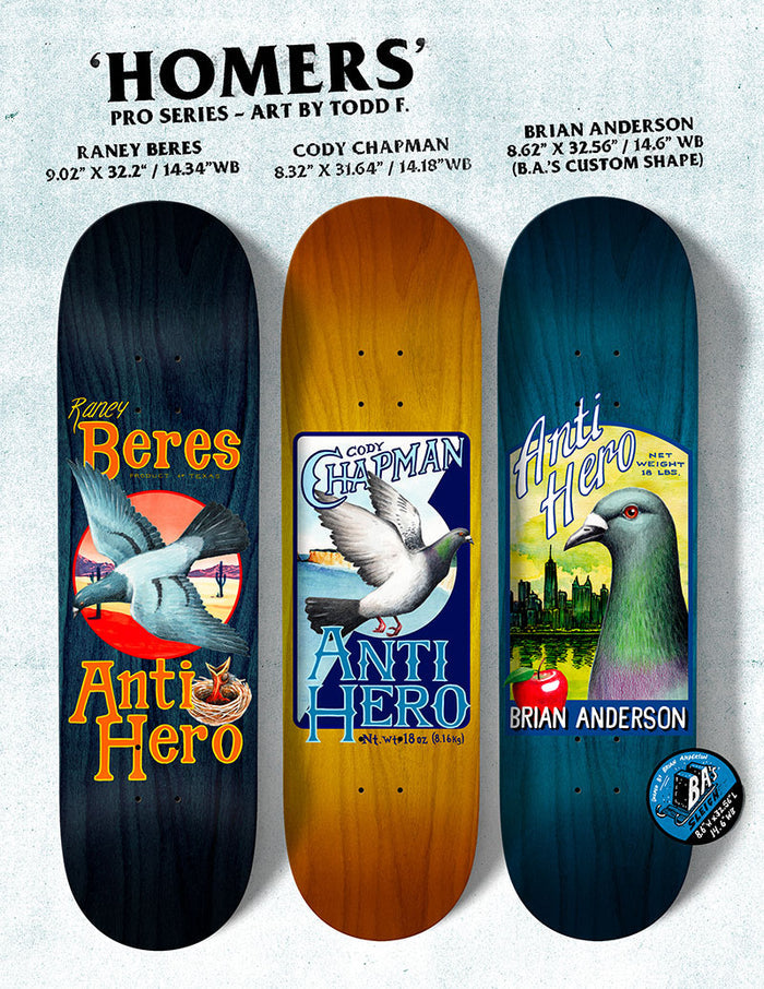 Anti-Hero Cody Chapman Homers 8.32" Skateboard Deck