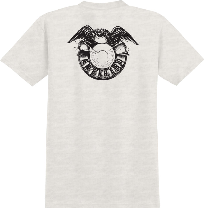 Antihero Studio 18 Ringspun Heather Bone W/ Black Prints S/s Shirt
