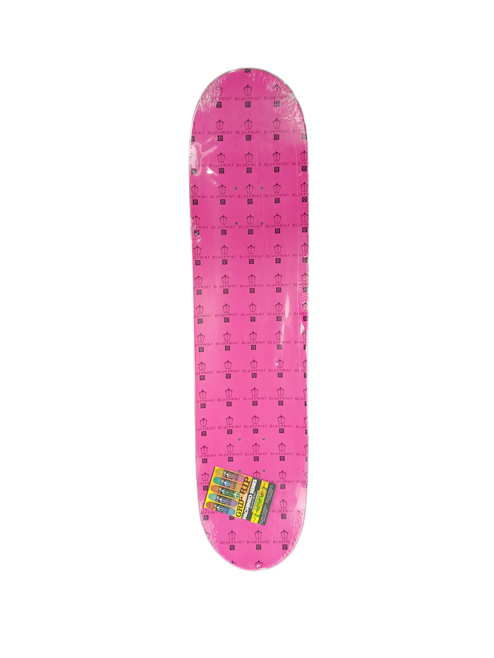 Blueprint Brad Black Pink Purple Size 7.5" Vintage NOS Deck