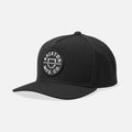 Brixton Crest Black C MP Snapback Hat