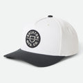 Brixton Crest Black/OFF White C MP Snapback Hat