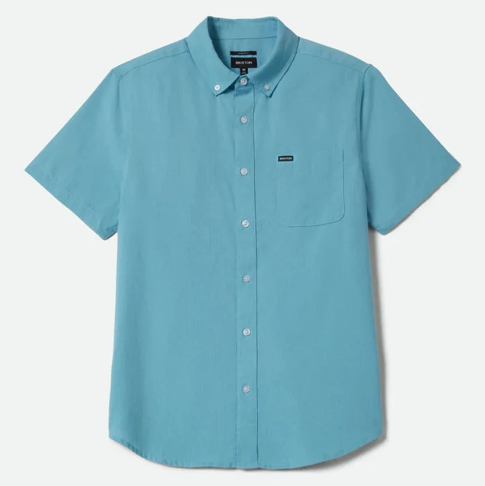 Brixton Sanford Oxford Blue Aura S/s Woven Shirt