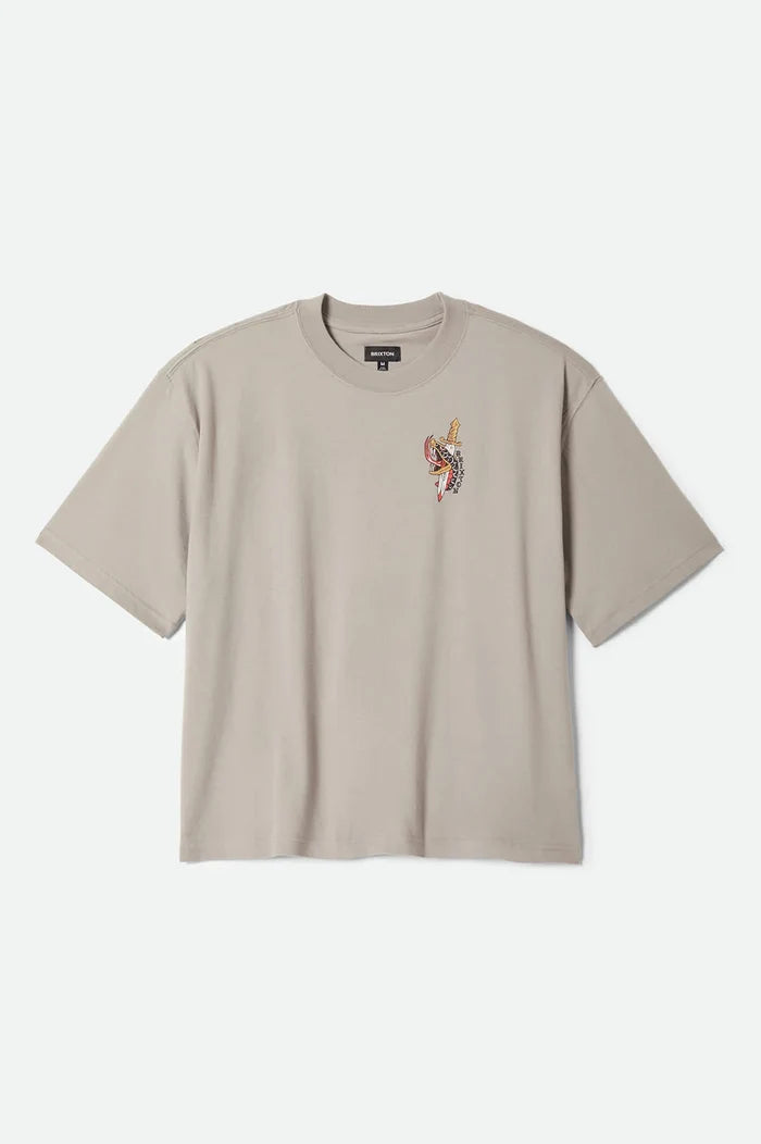 Brixton Sword Pebble Stone S/s Boxed Crop Tee Shirt