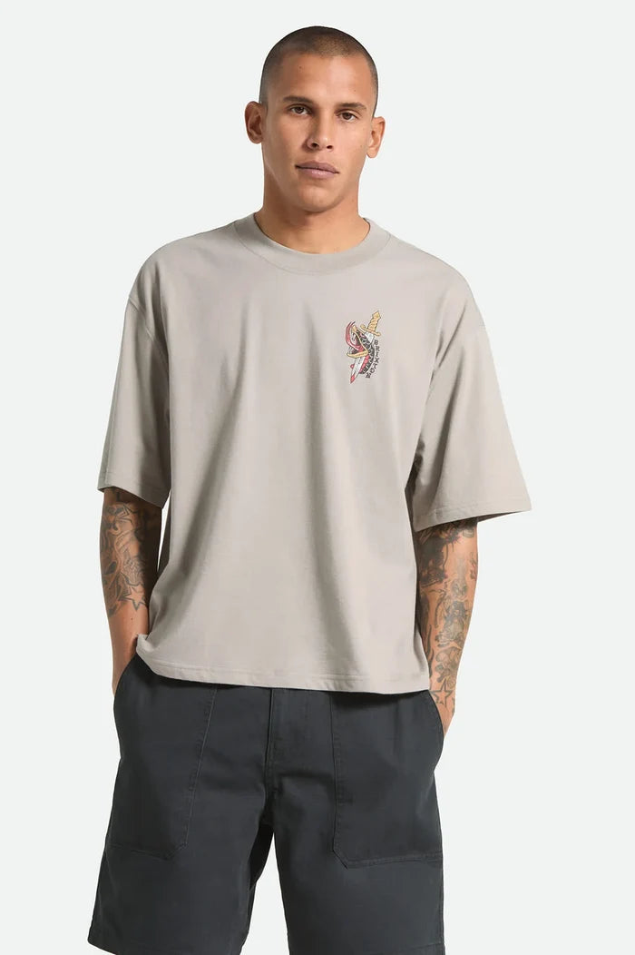 Brixton Sword Pebble Stone S/s Boxed Crop Tee Shirt
