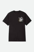 Brixton Wolcott Black Worn Wash S/s Standard Tee Shirt