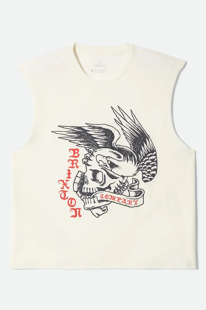 Brixton Wolcott Worn In Off White Boxy Muscle Tank