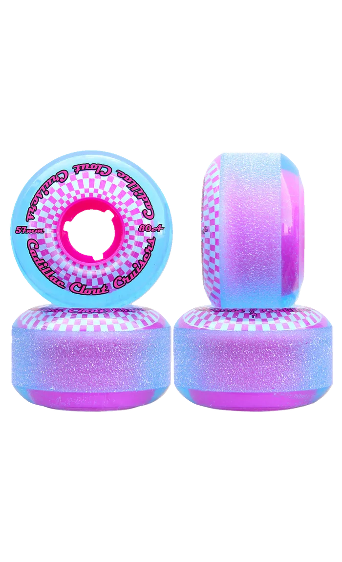 Cadillac Clout Cruisers Blue/Pink 57mm 80A Skateboard Cruiser Wheels