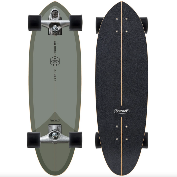 Carver C7 Raw 32.5" Channel Islands Mid Sage Surfskate Complete (V5)