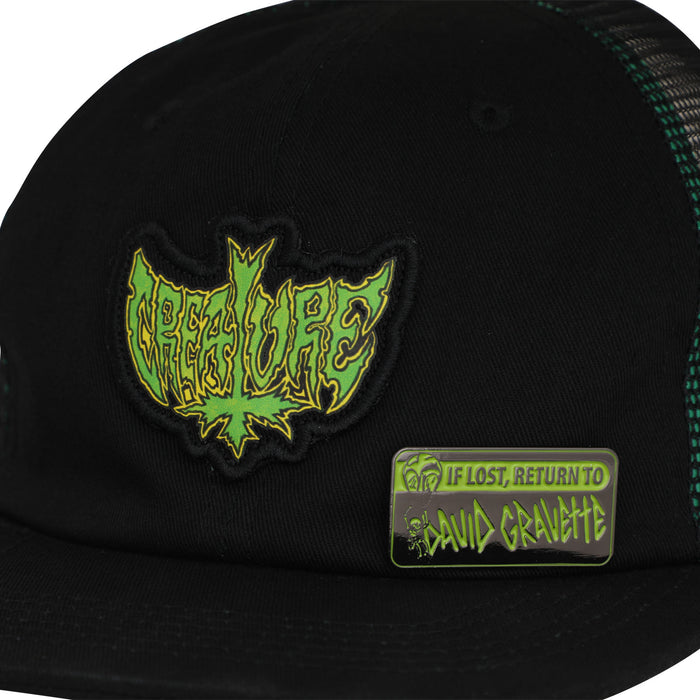Creature Gravette Hippie Skull 20th Black Snapback Unstructured Hat