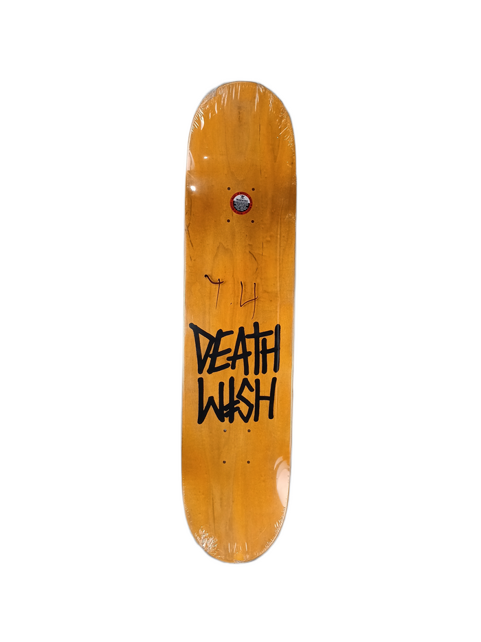 Deathwish Lizard King Sketchy Face Black White Green Orange Top Size 7.4" Vintage NOS Deck