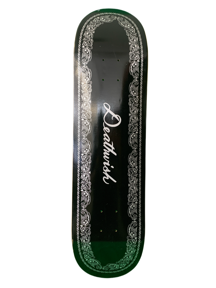 Deathwish Paisley Script Black/White 8.25" Classic Skateboard Deck