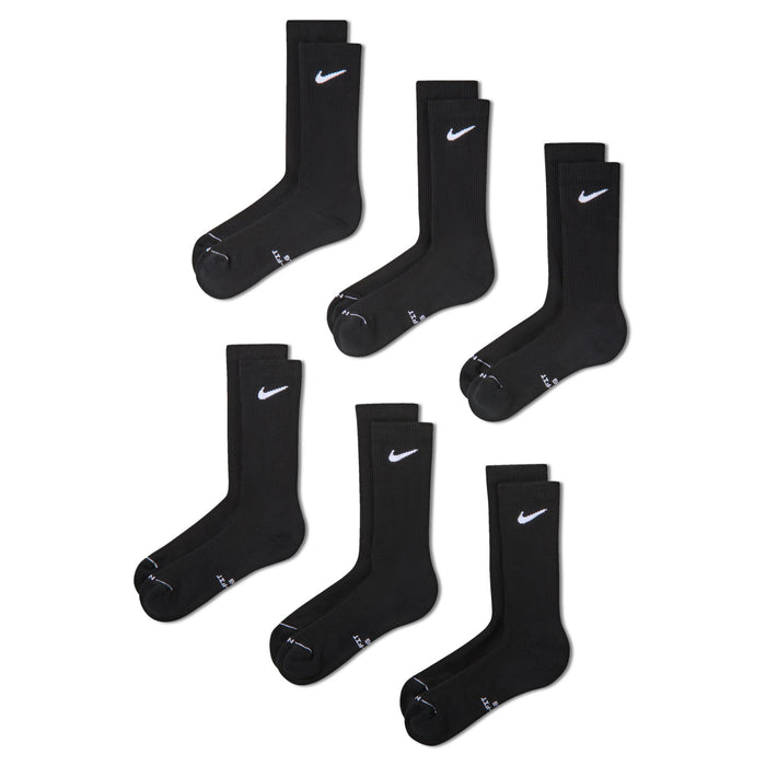 Nike Everyday Elevated Black/White 6-Pack Crew Socks