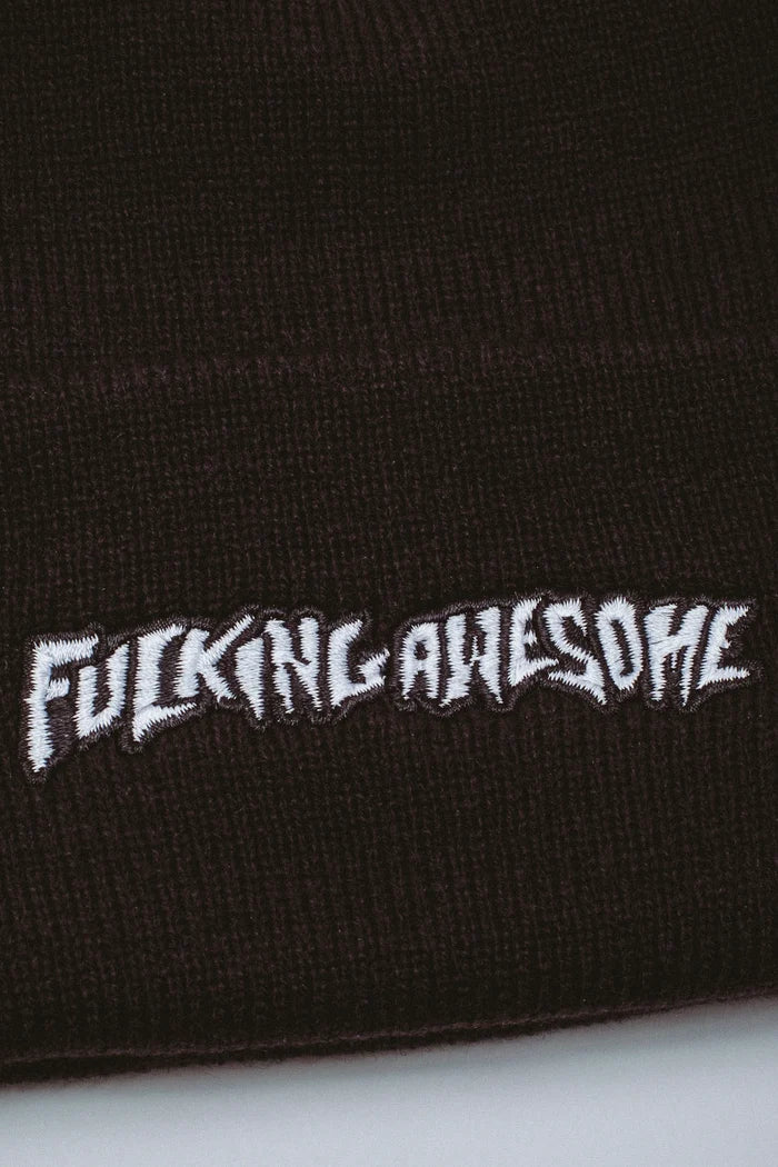 Fucking Awesome Little Stamp Embroidered Black Cuff Beanie