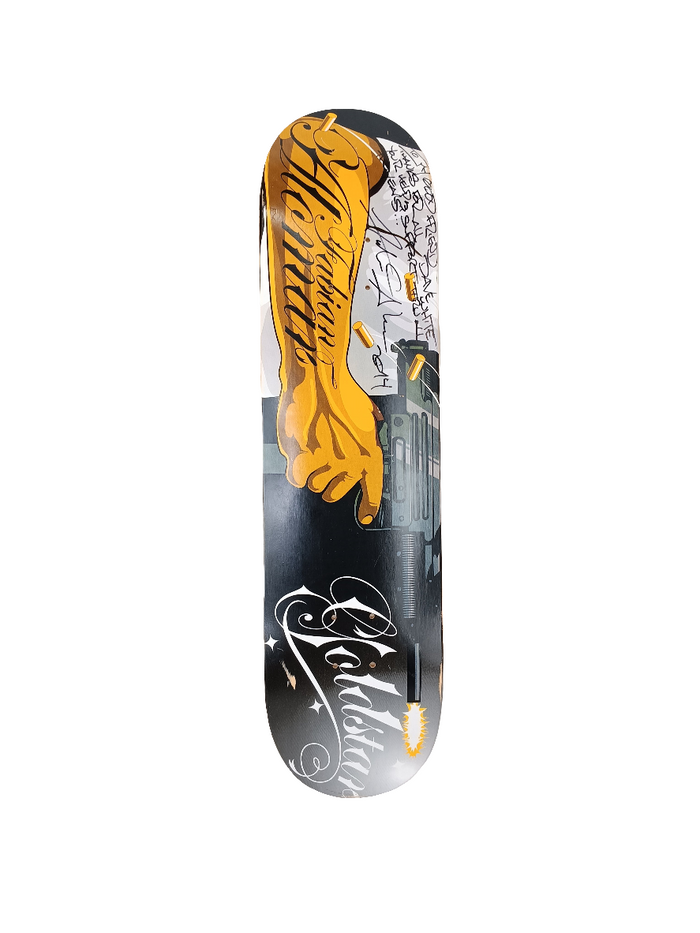 Goldstar Fabian Alomar Uzi White/Black Autographed Size 8.0" Vintage NOS Deck