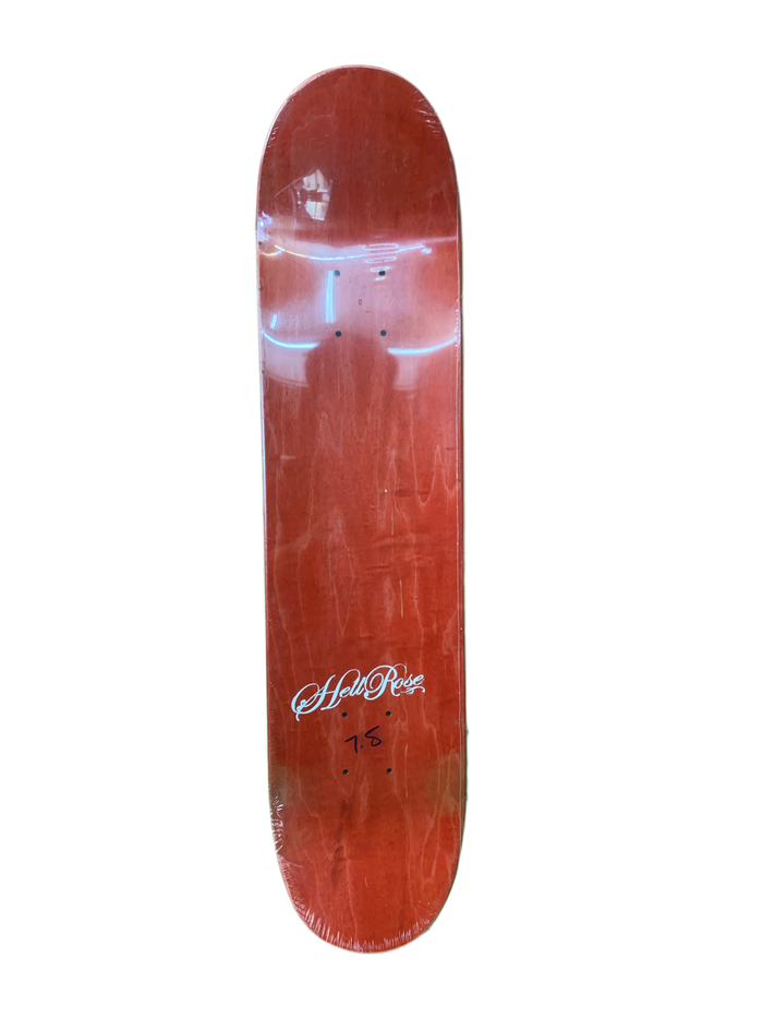 Hellrose Justin Roy Scroll Black Tan Size 7.5" Skateboard Deck