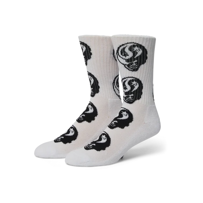 HUF Astral Skull White Crew Sock