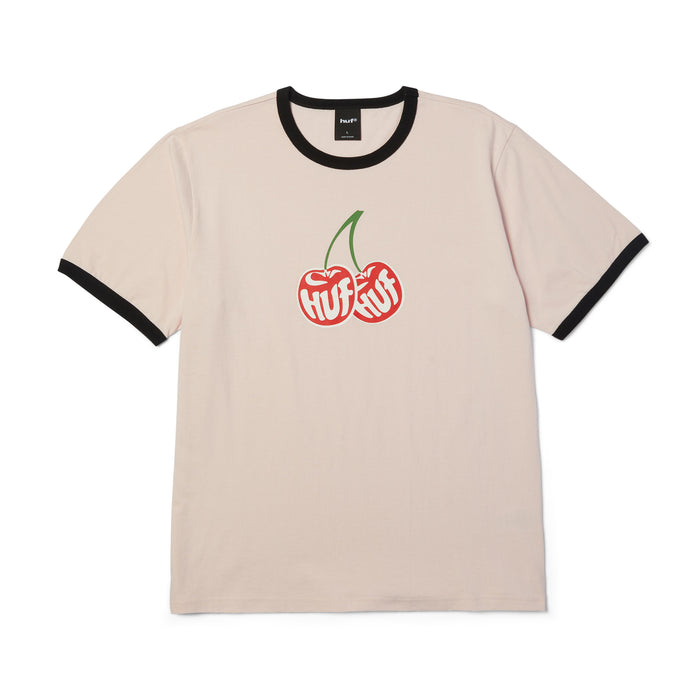 HUF Cherries Dusty Pink Ringer S/s Shirt