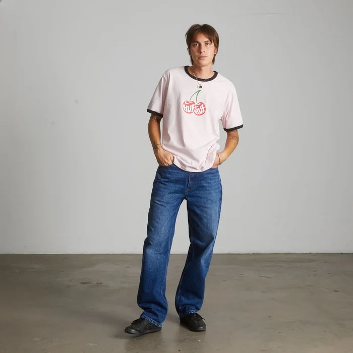 HUF Cherries Dusty Pink Ringer S/s Shirt