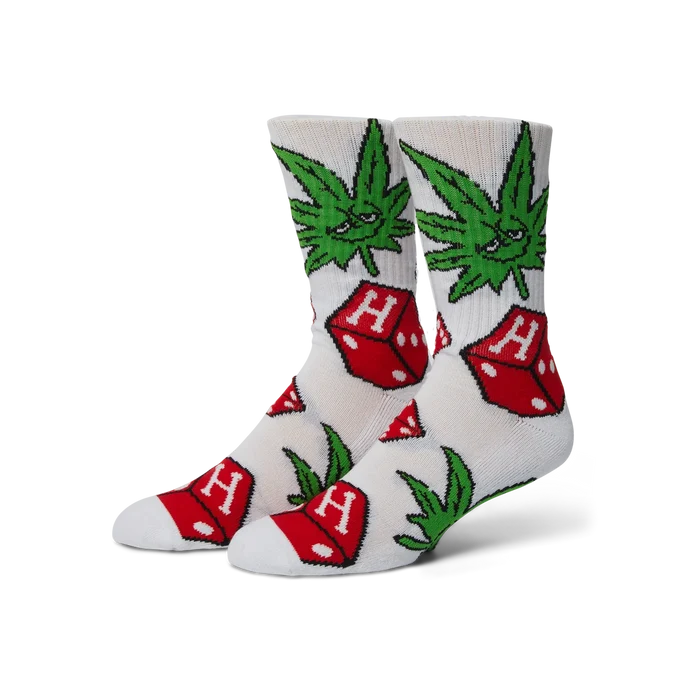 HUF Dice Buddy White Crew Sock