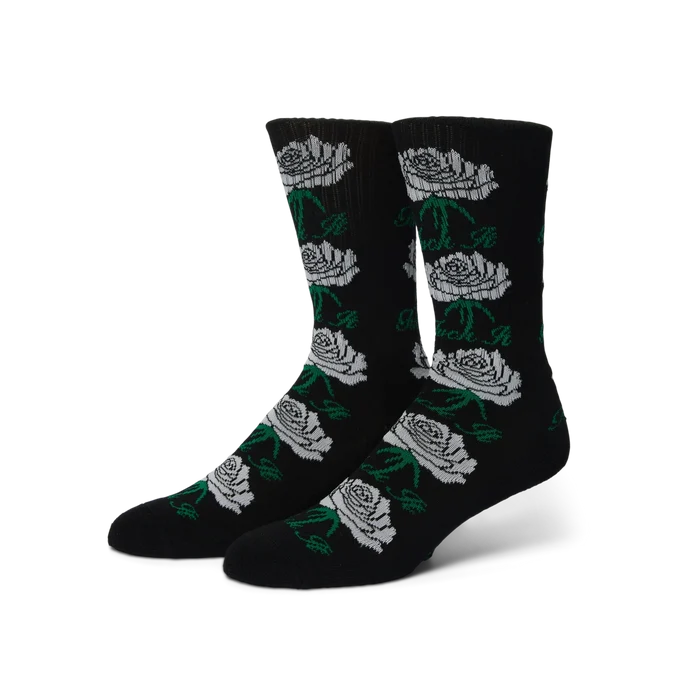 HUF Fuck It Rose Black Crew Sock
