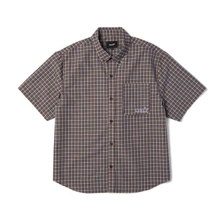 HUF Galaxy Plaid Dark Brown S/s Woven Shirt