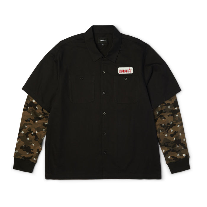 HUF Shadows Black L/s Work Shirt