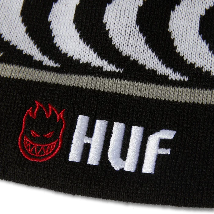 HUF x Spitfire Skull Beanie Black