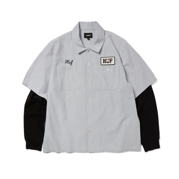 HUF x Spitfire Union Work Shirt Black / White L/s Shirt