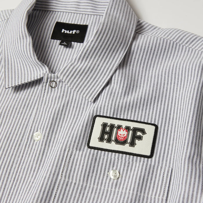 HUF x Spitfire Union Work Shirt Black / White L/s Shirt