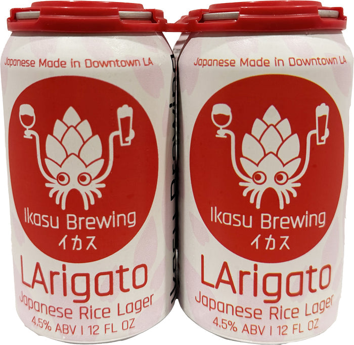 Ikasu Brewing LArigato Japanese Rice Lager 4pk Can