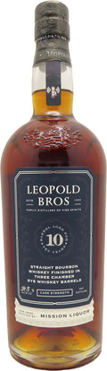 Leopold Bros Mission Exclusive Straight Bourbon Three Chamber Rye Whiskey Barrels 10 Year Old 750ml