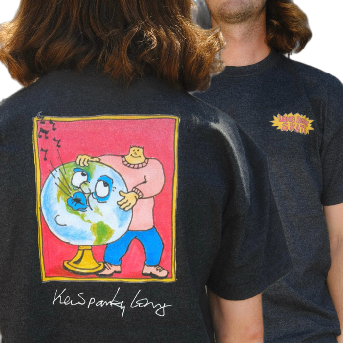 Long Beach Skate Co Postcard From Kevin "Spanky" Long Heather Graphite Black S/s Shirt