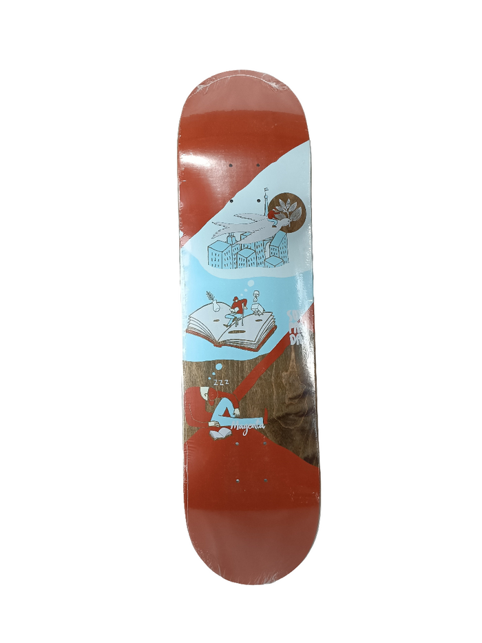 Magenta Soy Panday Extravision Brown Woodgrain Red LT Blue Size 8.125 Vintage NOS Deck