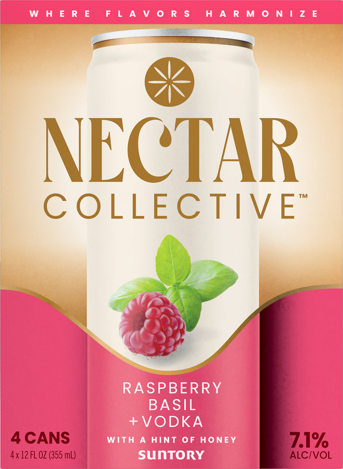 Nectar Collective Raspberry Basil Vodka 4pk Cans