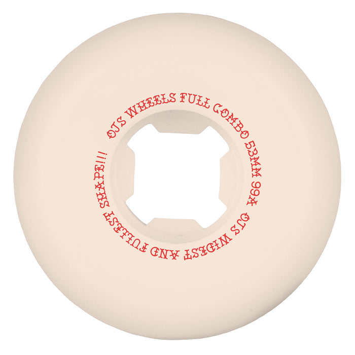 OJ 53mm Team Elite White Full Combo 99a Skateboard Wheels