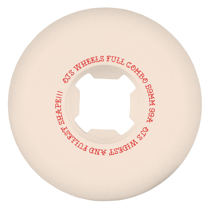 OJ 59mm Team Elite White Full Combo 99a Skateboard Wheels