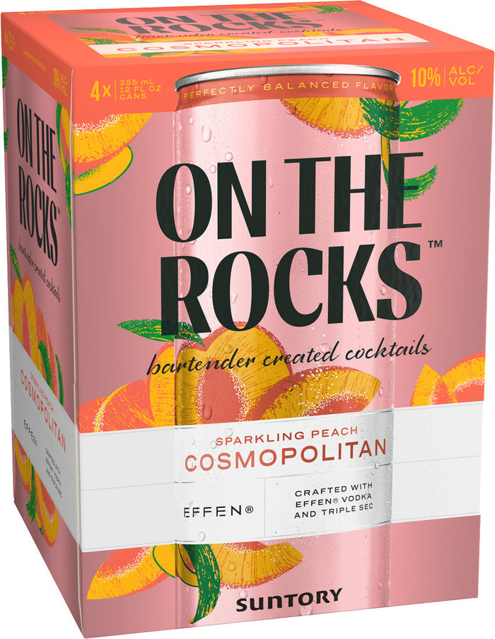 On The Rocks Sparkling Peach Cosmopolitan 4pk Cans