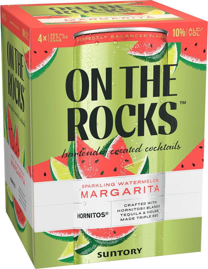 On The Rocks Sparkling Watermelon Margarita 4pk Cans