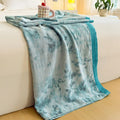 Ownkoti Artistic Botanical Bamboo Fiber Summer Blanket - Blue - 79"W x 90"L - image 0