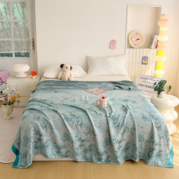 Ownkoti Artistic Botanical Bamboo Fiber Summer Blanket - image 1