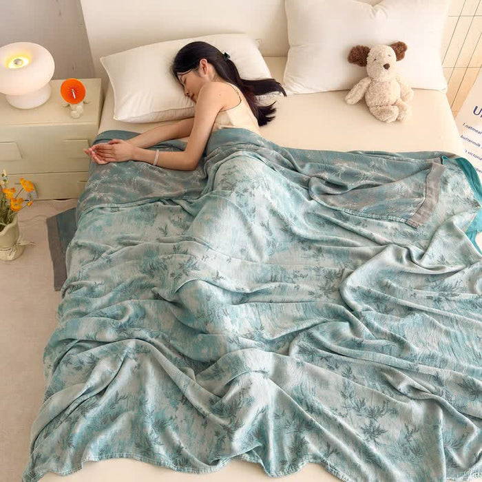 Ownkoti Artistic Botanical Bamboo Fiber Summer Blanket - image 4