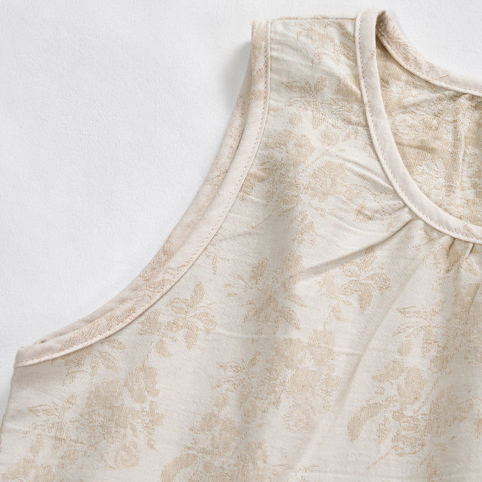 Ownkoti Beige Retro Flower Cotton Nightdress - image 4