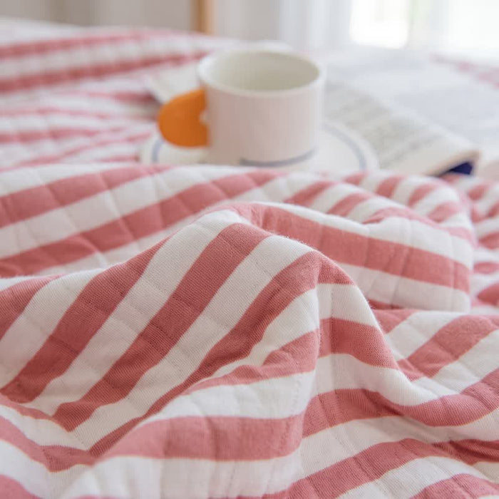 Ownkoti Blush Stripe Quilted Cotton Summer Quilt - image 3