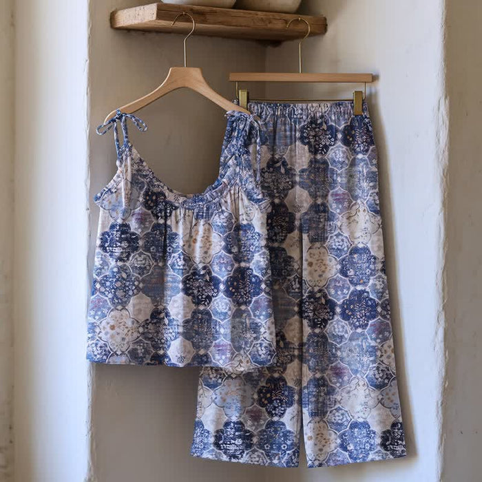 Ownkoti Bohemian Print Cami Loungewear Set - image 4