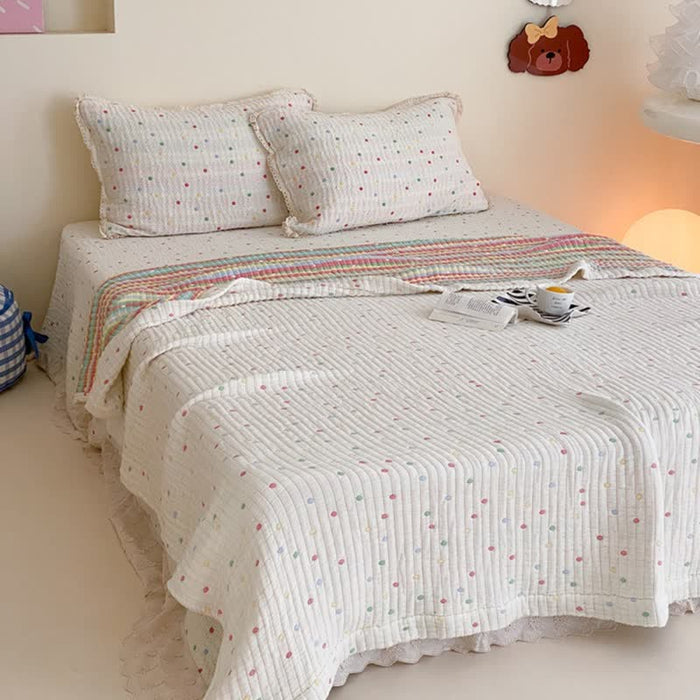 Ownkoti Cream Confetti Dot Washed Lyocell Lightweight Quilt - image 1