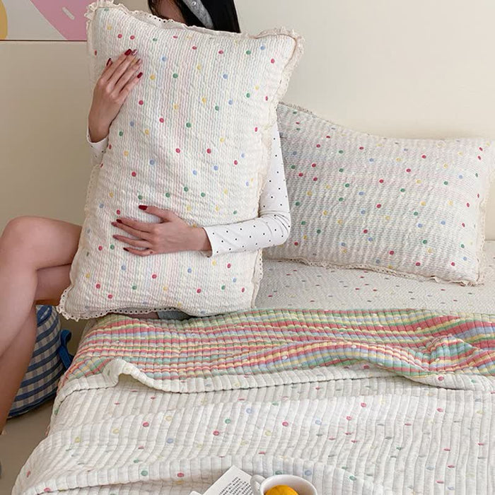 Ownkoti Cream Confetti Dot Washed Lyocell Lightweight Quilt - image 2
