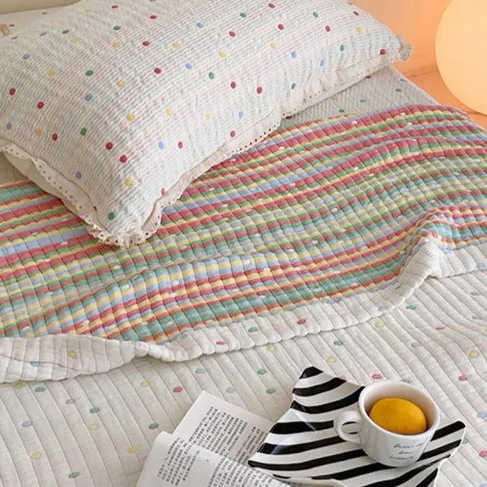 Ownkoti Cream Confetti Dot Washed Lyocell Lightweight Quilt - image 3