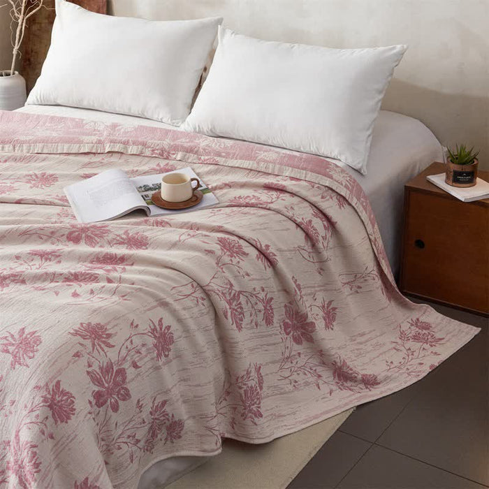 Ownkoti Elegant Floral Cotton Muslin Quilt Blanket - image 1