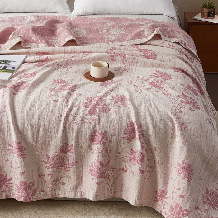 Ownkoti Elegant Floral Cotton Muslin Quilt Blanket - image 2